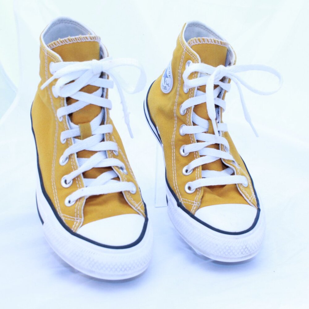 Converse Chuck Taylor Unisex M4 W6 Saffron Yellow High Top Sneakers - 168573F